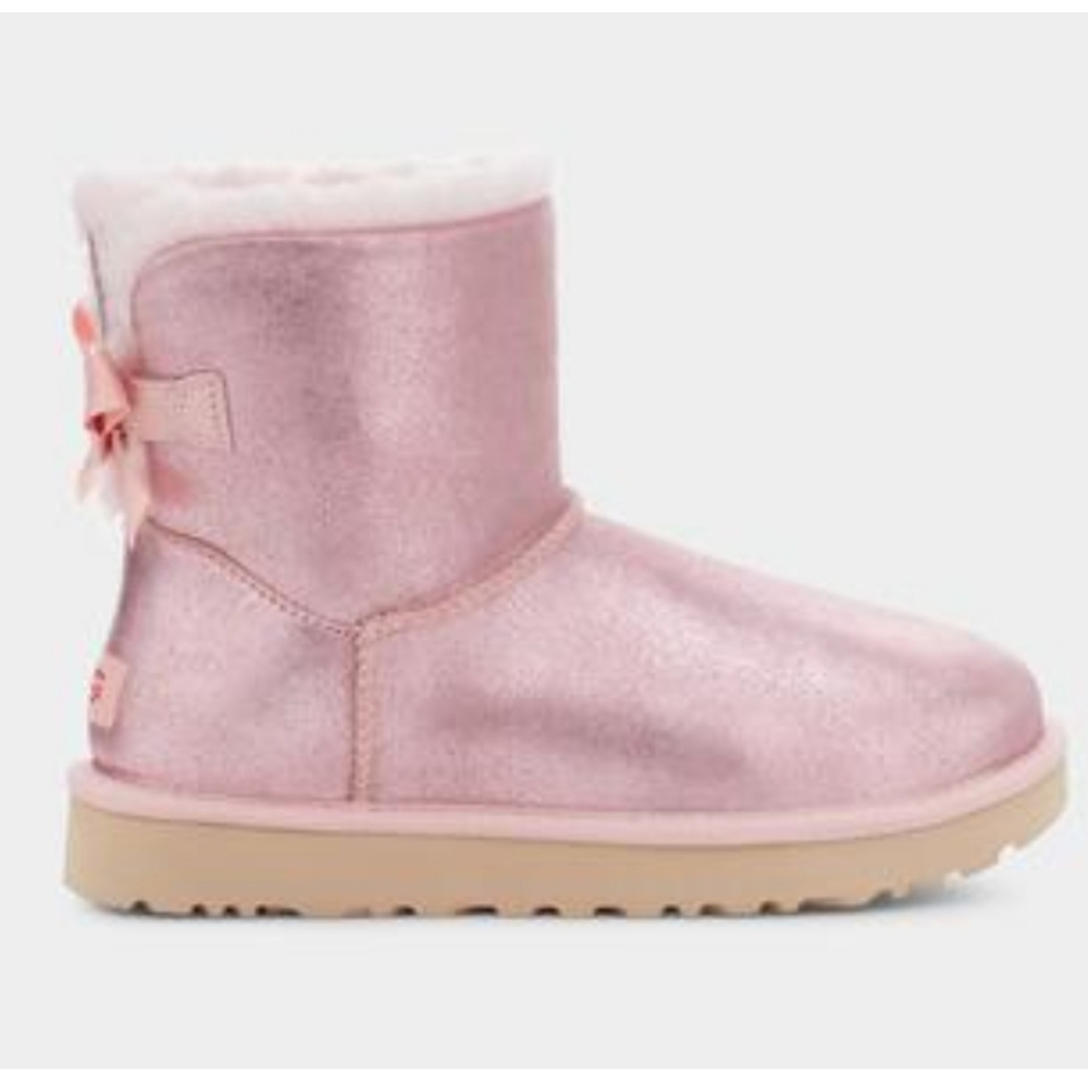 UGG Mini Bailey Bow Glisten Boot - Pink Cloud